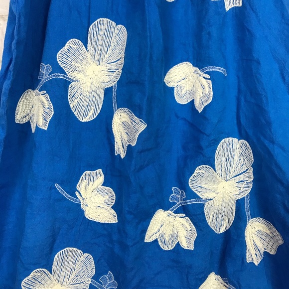 J. Crew Factory Linen Embroidered SquareNeck Dress - Picture 6 of 8